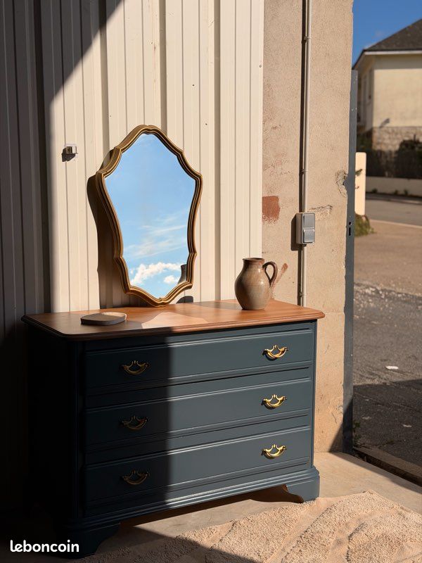 Commode 3 tiroirs - gris/bleu (image 3)