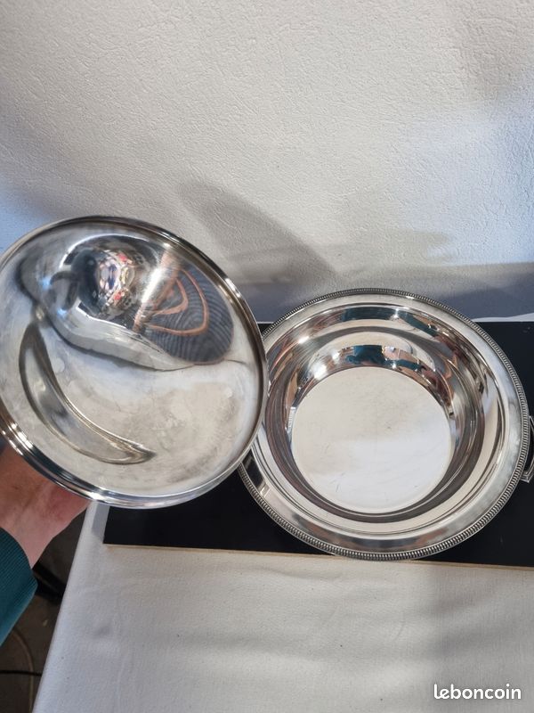 Plat Creux Ou Légumier En Métal Argenté TBQ - élégant Et Vintage Pour Servir Ou Décorer