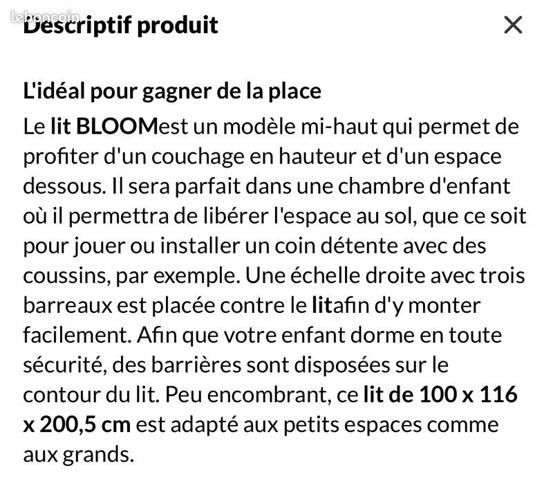 Lit mi haut 1 personne (image 5)