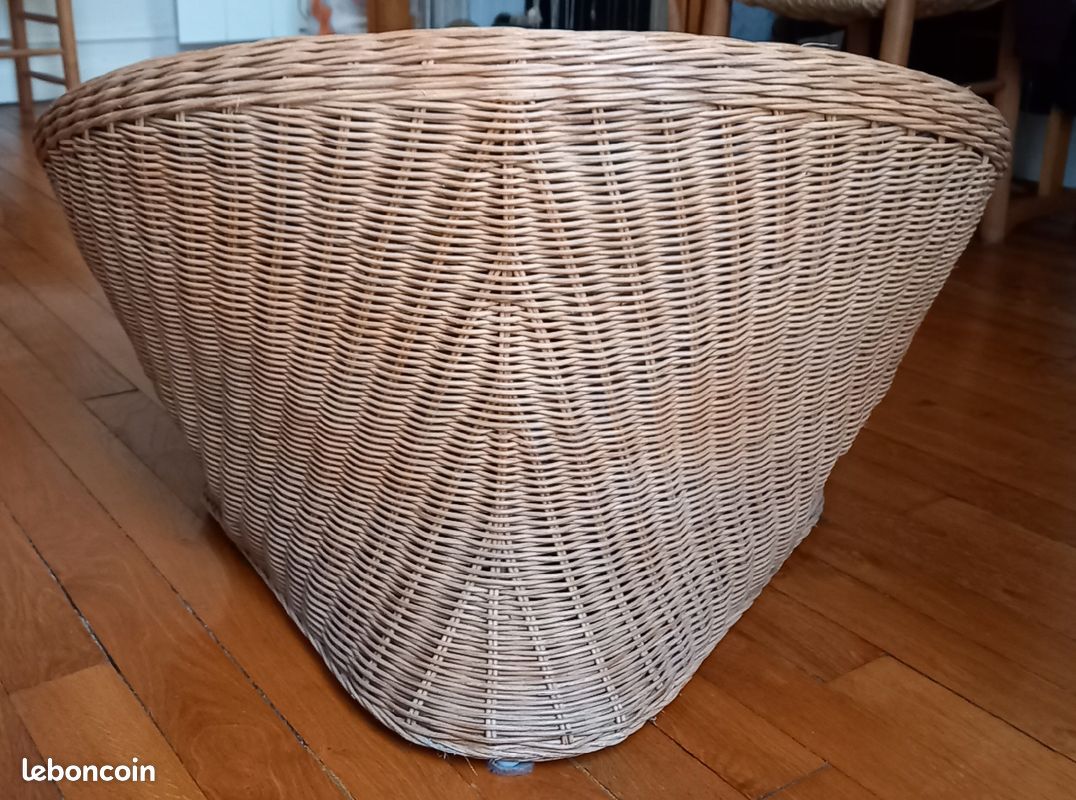 Fauteuil lotus yoga osier rotin vintage (image 4)