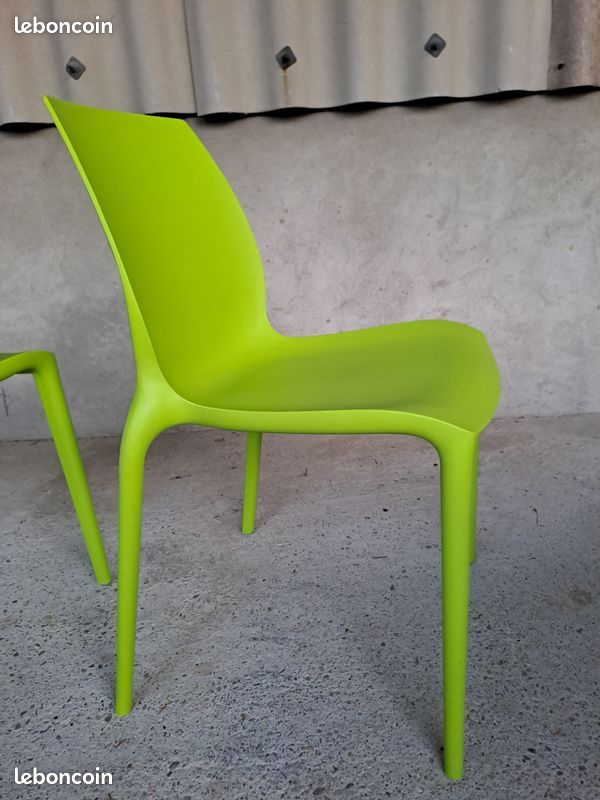 Lot de 2 chaises design polycarbonate vert acidulé HIDRA BONTEMPI CASA (image 9)