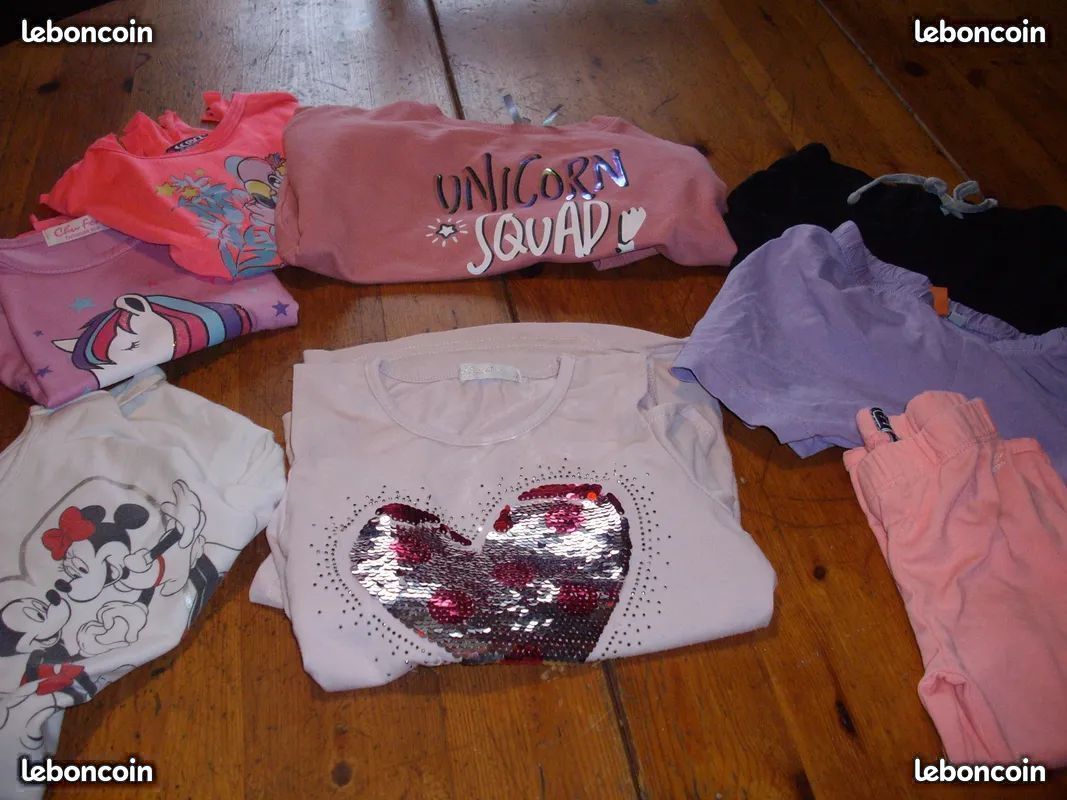 Lot Short tee shirt licorne /corsaire Terre de marins 4 ans , à saisir (image 1)