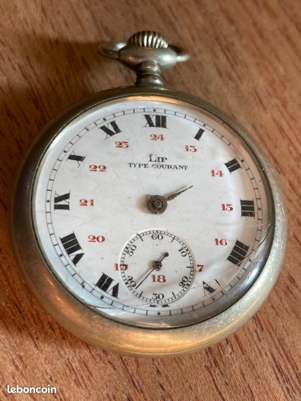 Montre à Gousset LIP Vintage Années 1930, Ne Fonctionne Pas, à Réparer Ou Pour Pièces - Argentée, Cadran émaillé