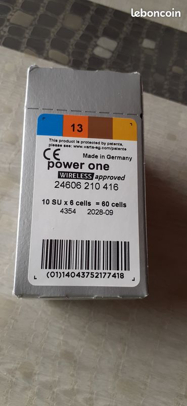 Piles pour appareil auditif P13 powerone wireless (image 1)