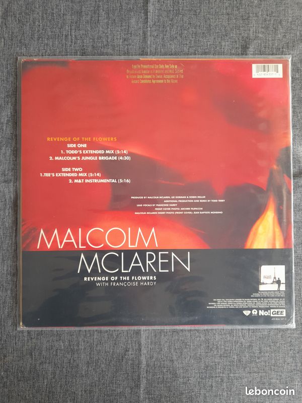 DISQUE VINYLE 12", 33 ⅓ RPM Malcolm McLaren With Françoise Hardy – Revenge Of The Flowers (image 2)