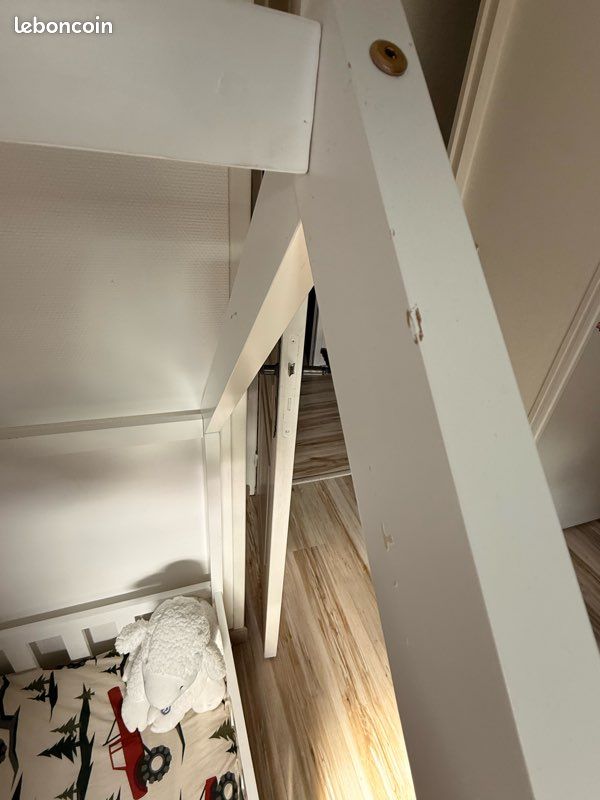 Lit cabane en bois blanc (image 3)