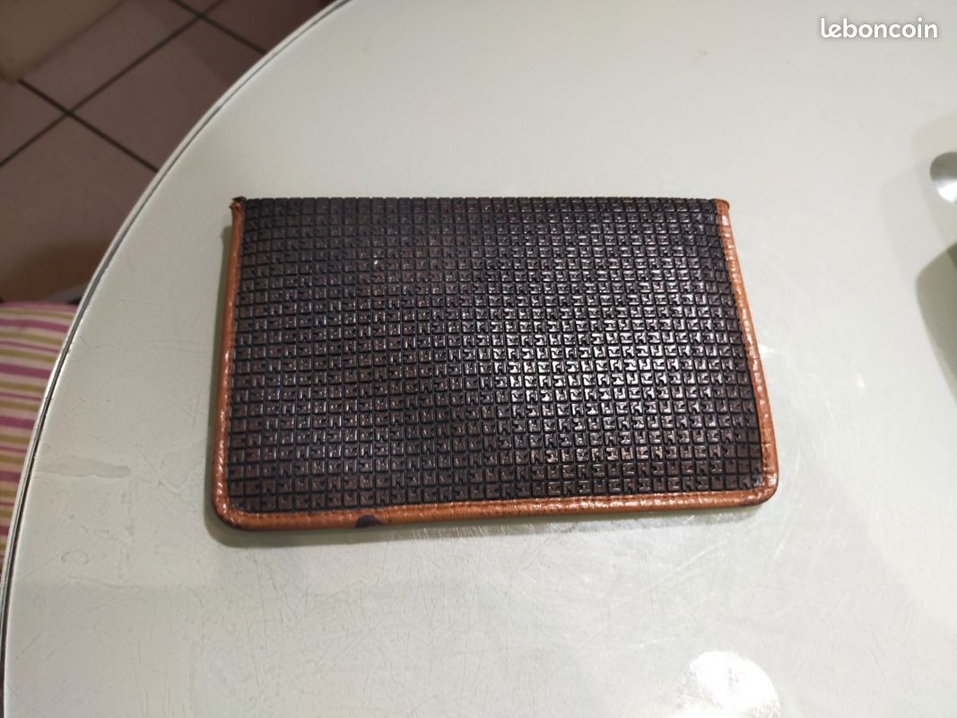 Pochette Vintage TED LAPIDUS Paris - Cuir Marron, Style Porté Main Des Années 60 - Occasion En Très Bon état