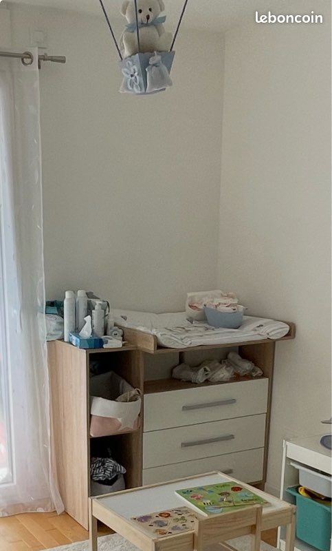 Commode à Langer Vicco Oskar Blanc 113x100cm - 3 Tiroirs - Évolutive