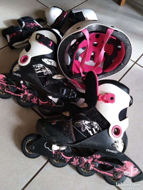 Rollers fille taille 34 35 et 36 réglable Oxelo et protections (image 2)