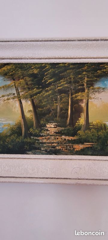 Tableau toile ancienne peinture à l'huile (image 2)