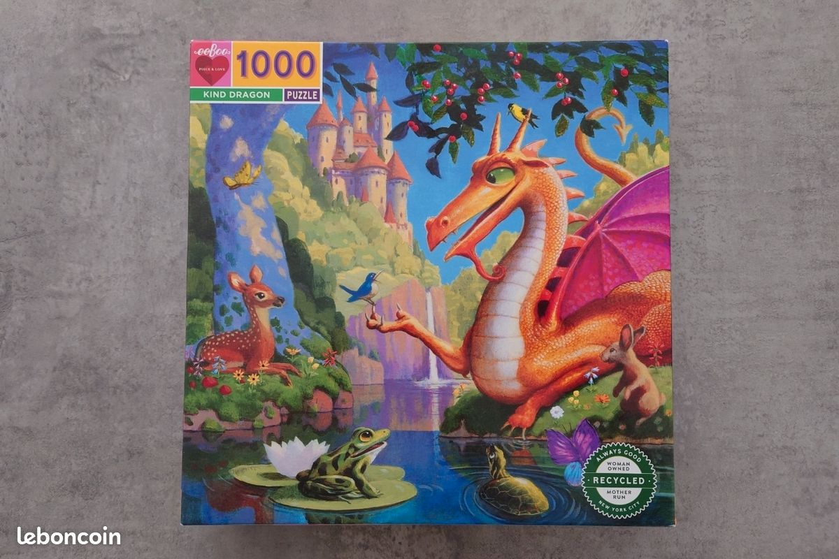 🧩 Eeboo Puzzle Kind Dragon – 1000 Teile – Quadratisches Puzzle Mit Sanftem Drachen & Waldtieren – Nachhaltig Produziert – Für Erwachsene & Familien 🧩 Eeboo Puzzle Kind Dragon – 1000 Teile – Quadratisches Puzzle Mit Sanftem Drachen & Waldtieren – Nachhaltig Produziert – Für Erwachsene & Familien