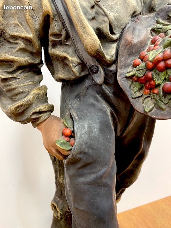 Joseph Le Guluche (1849 - 1915) - terre cuite " Le voleur de cerises" (image 6)