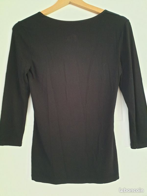 T-shirt noir m.longues T.S Etam (image 2)