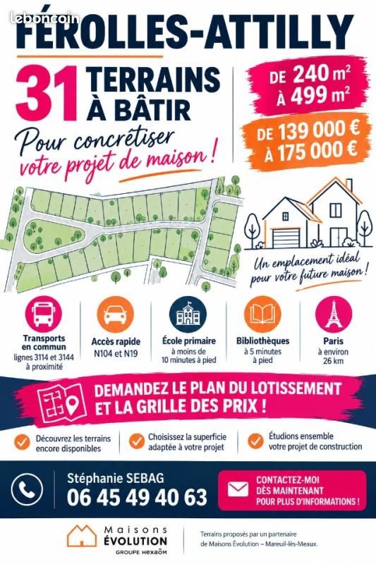 Terrain 240 m² · à Férolles-Attilly · 139 000 €