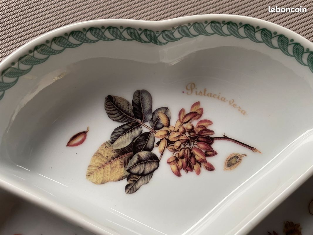 Plat 2 Compartiments Tognana - Le Terrine Botaniche - Porcelaine Italienne TBE