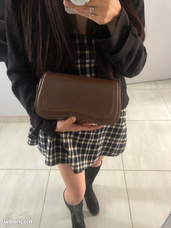 Sac à bandoulière marron tout neuf avec forme jolie et chic sac à main fashion (image 18)