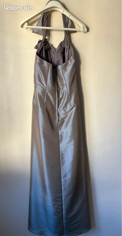 Robe longue Volga taupe point mariage T 40 (image 3)