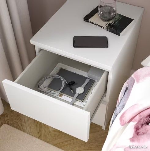 Commode 2 tiroirs blanc IKEA "MALM" (image 5)