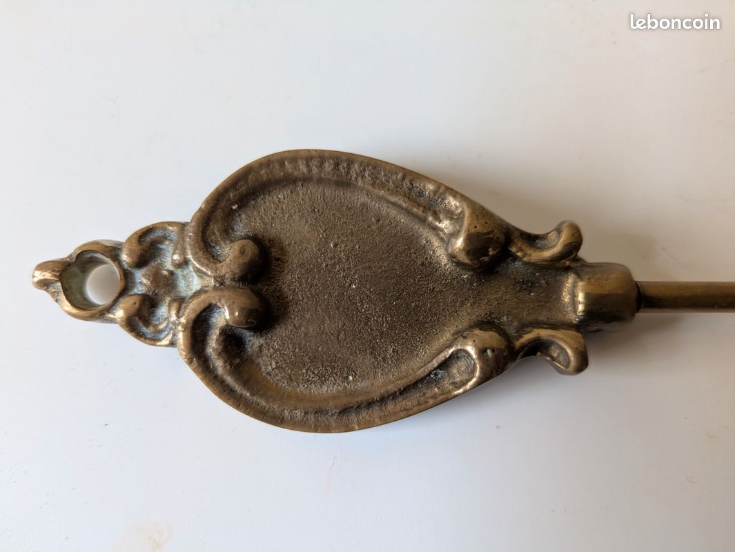 Chausse-pied Ancien En Laiton Artisanal - 17,7 Cm - Corne à Chaussures Vintage