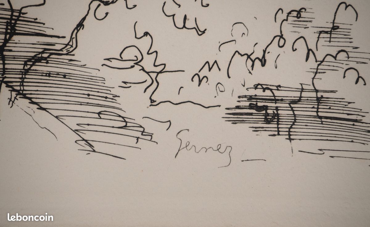Paul-Elie GERNEZ : Vue sur Notre Dame, Gravure originale signée #CERTIFICAT (image 3)