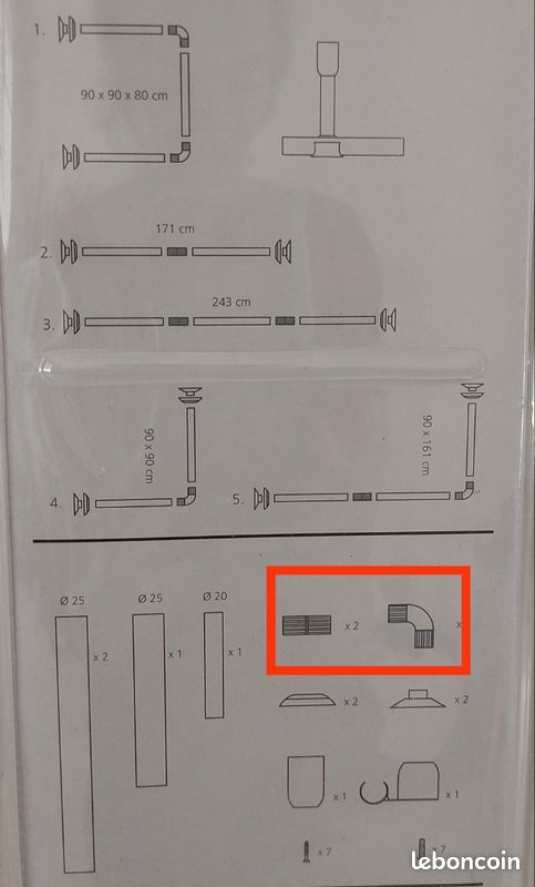 Connecteurs de barres pour rideau de douche (image 3)