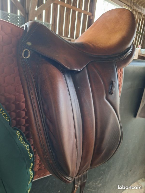 Selle De Dressage Chester En Cuir, Plaque D'arçon Interchangeable, Couleur Rouge/brun, Neuve