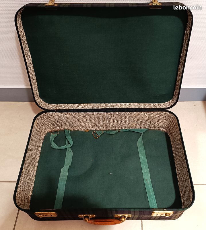 Étui De Voyage Vintage Des Années 1960 - Style Avocat, Couleur Vert - Occasion