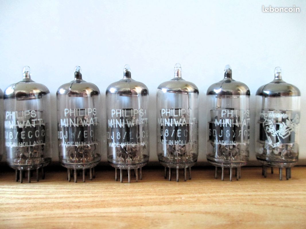 ⭐ Lot de 12 lampes / tubes ECC88 6DJ8 MINIWATT DARIO & AMPEREX Heerlen ⊿ Hollande 1965 testés DuoVac (image 4)