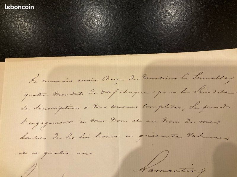 Lettre signée LAMARTINE (image 3)
