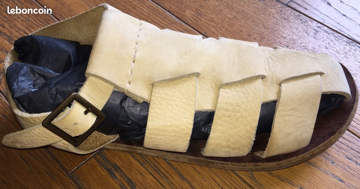 EMPORIO ARMANI Sandales CUIR daim écru pour Homme pointure 41 (image 2)