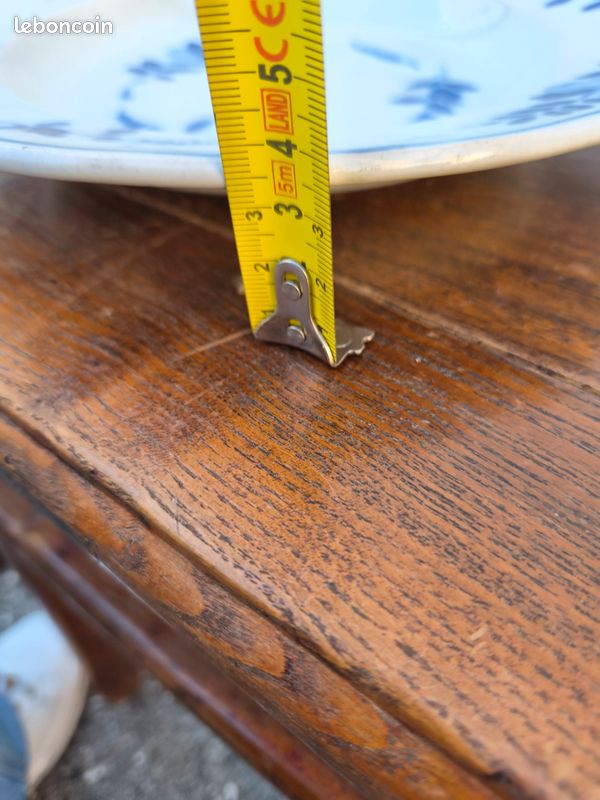 ANCIENNE ASSIETTE CREUSE FAÏENCE FRANÇAISE XVIIIe BLEU COBALT MARQUÉE 25 CM (image 9)