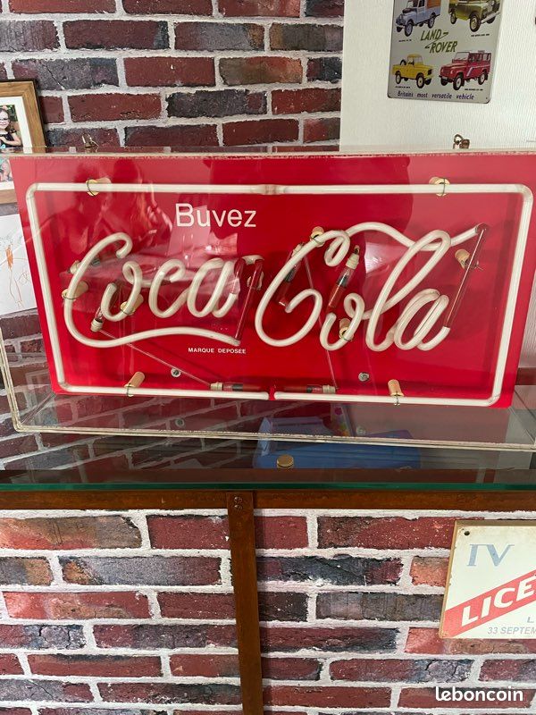 Ancienne Enseigne Publicitaire Coca Cola – Boîte Ombre Lumineuse
