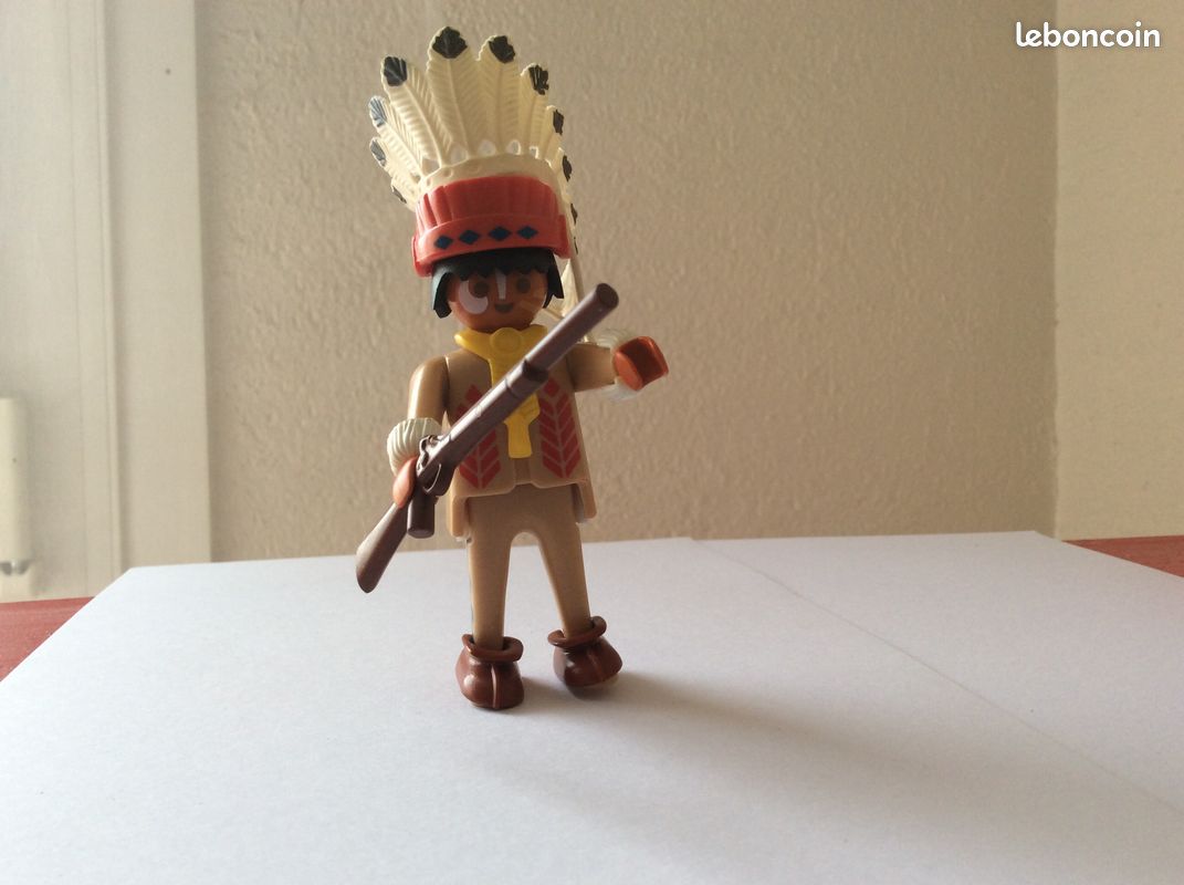 Playmobil vintage 3395 chef indien et son fusil (image 1)