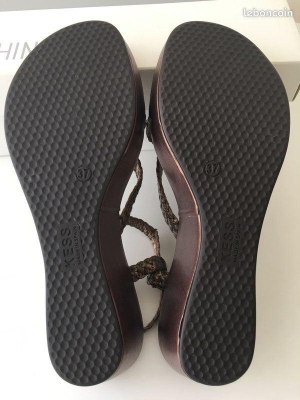 Sandales tressées Cuir Bronze 37 Neuves (image 12)