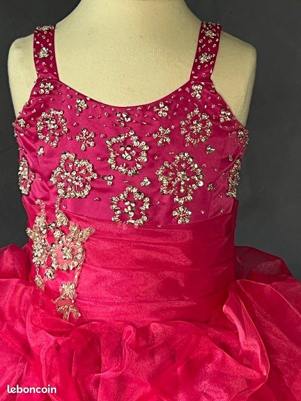 Robe de cérémonie 6 ans fushia argent 907 (image 2)