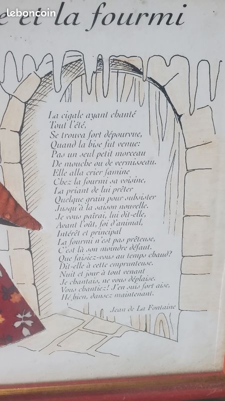 Cadre patchwork fable La Fontaine (image 3)