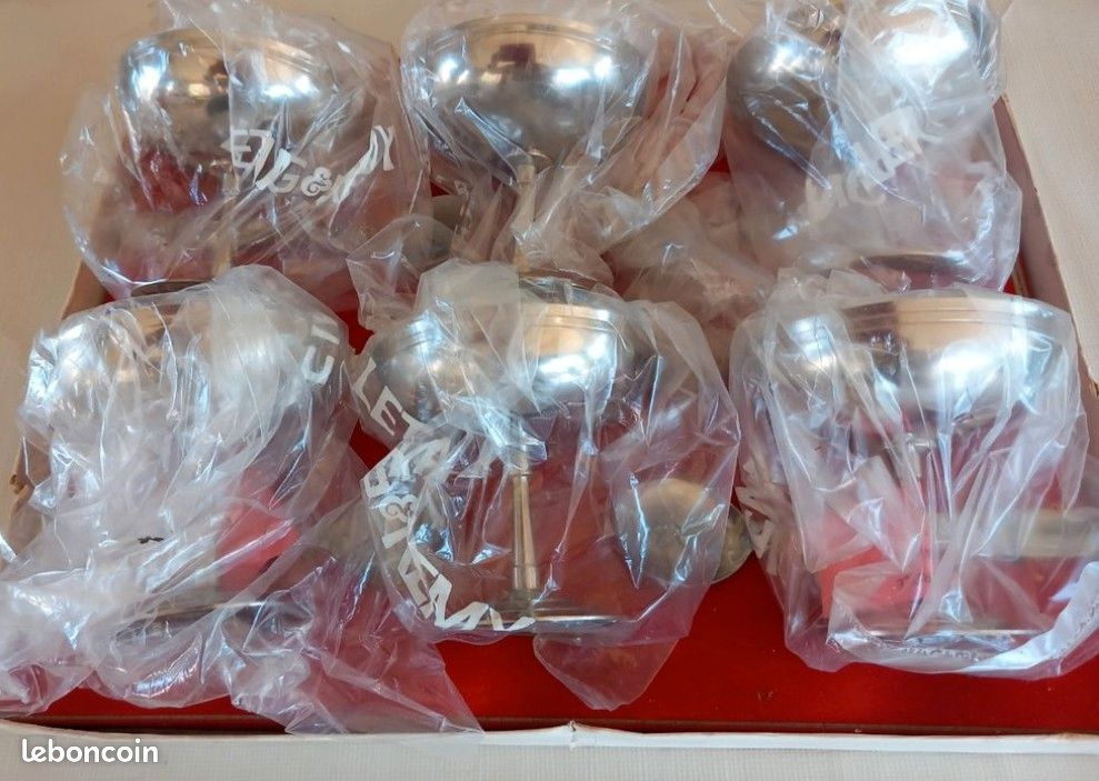 Service à Glace LETANG Et REMY Vintage - 6 Coupes, 6 Cuillers, Compotier, Louche (état Neuf)