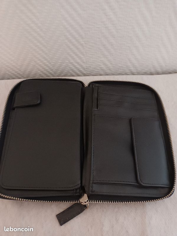Porte feuille dessus cuir noir (image 2)