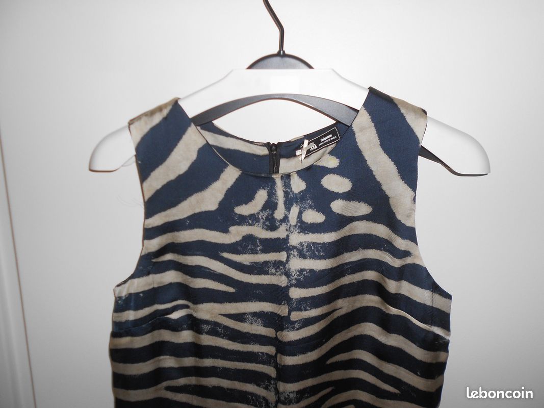 Robe d'été bleu et blanche Sinéquanone T 40 (image 3)