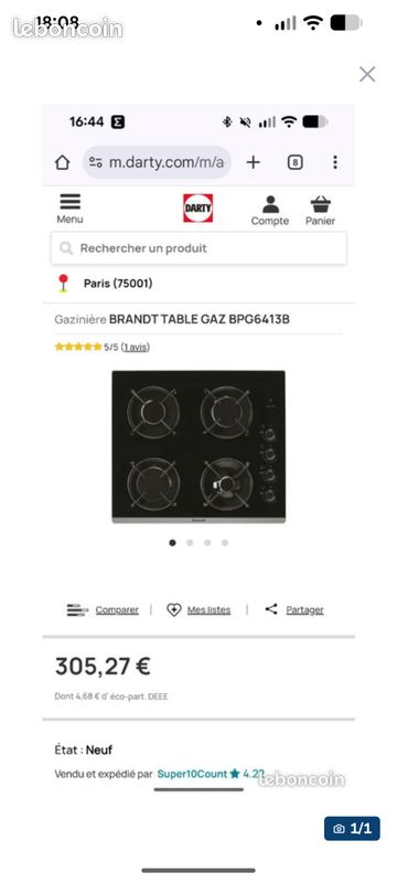 Plaque de gaz Brandt Neuve (image 1)
