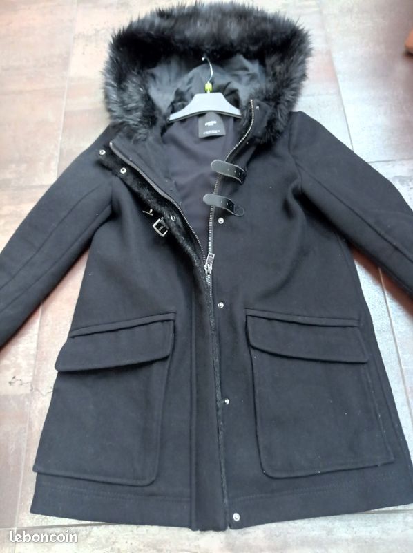 Veste Laine Blouson Mango Femme Veste Courte Fausse Fourrure Mango