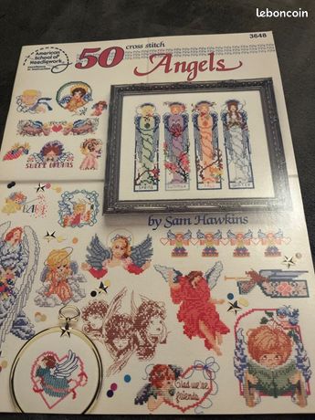 Kit Point De Croix Dimensions – Coucher De Soleil Avec Anges (neuf, Vintage 1995)