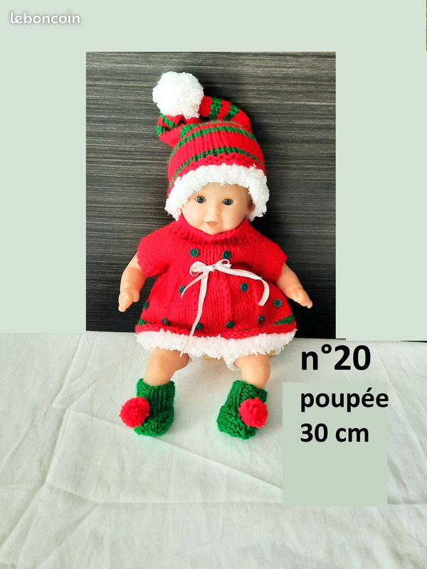 ZWOOS Vêtements Poupée 50-55cm Robe Rouge Fleurie - Tenue Pour Poupée Nouveau-Né