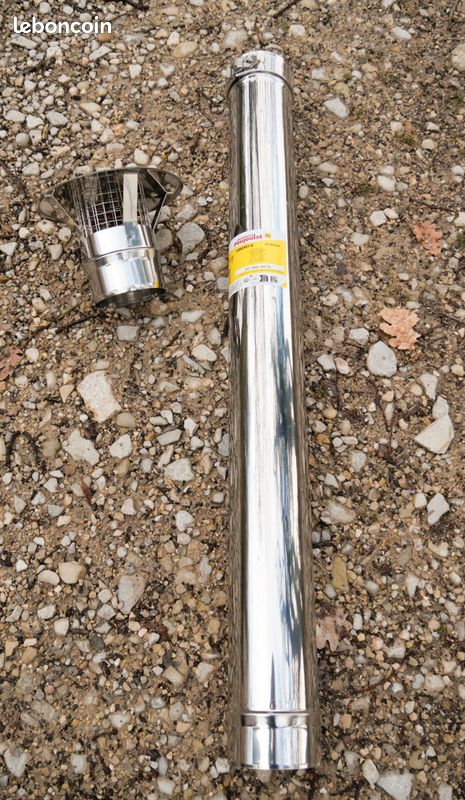 Poujoulat Tube Tubaginox SL + Chapeau Condensor CD + Plaque de propreté Condensor CD (image 1)