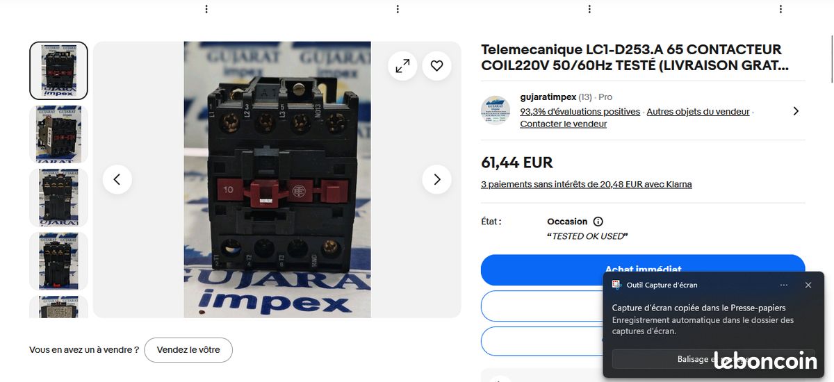 Relay Lc1-d253 telemecanique (image 2)