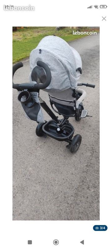 Vélo tricycle 2en1
Soit en poussette avec cale pied
Soit en vélo autonome à trois roues (image 3)