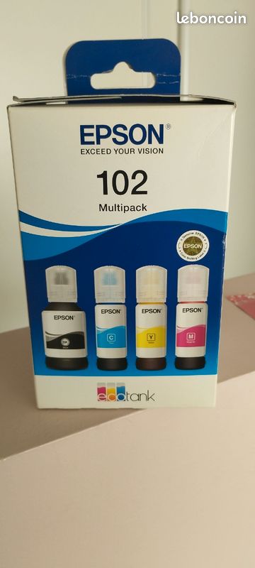 Cartouches D'encre Compatibles Epson 102 - Lot De 8 Bouteilles (127 Ml & 70 Ml), Multipack, Neuf