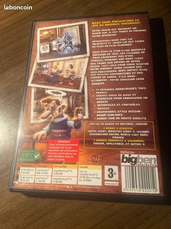 Jeu PC « Un Voisin D'Enfer : Une Revanche Savoureuse » - Version FR PAL Avec Notice - Bon État