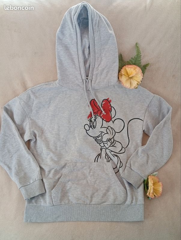 Sweat à capuche gris Minnie Mouse Disney – Taille M (40/42) (image 1)