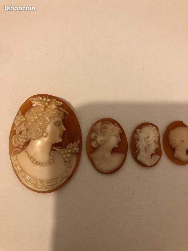 Camée coquillage ancien 4 pièce (image 2)